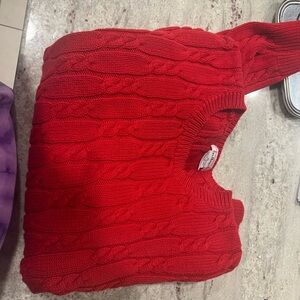 Talbots Vibrant Red Cable Knit Sweater
